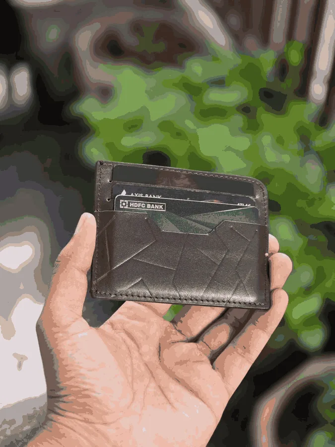 Postbox Sterling Dark Tan genuine Nappa leather card holder