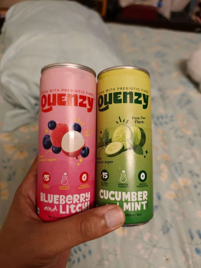 Quenzy Variety Pack — assorted prebiotic soda cans for the fridge